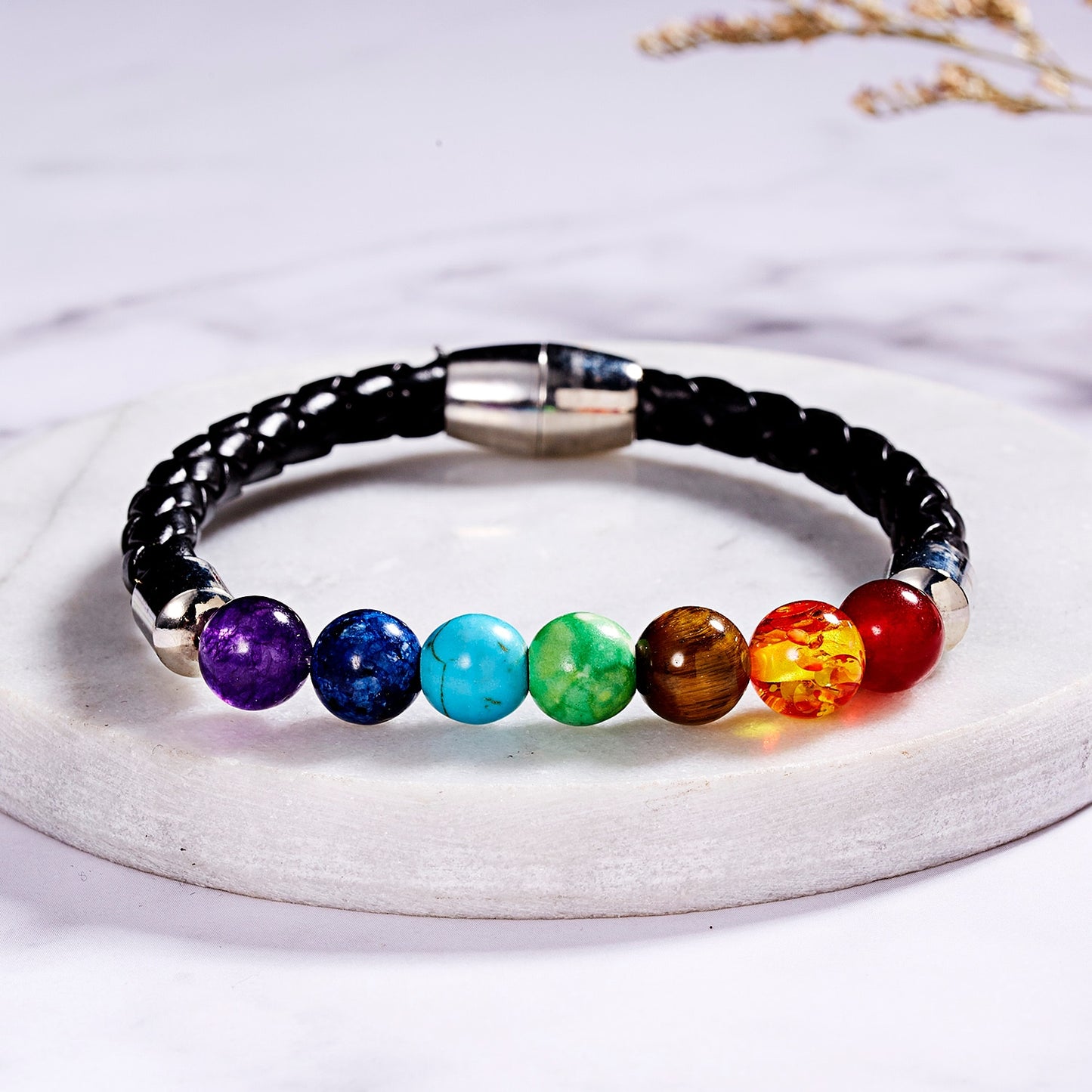Classic Colorful Seven Chakras Natural Stone Bead
