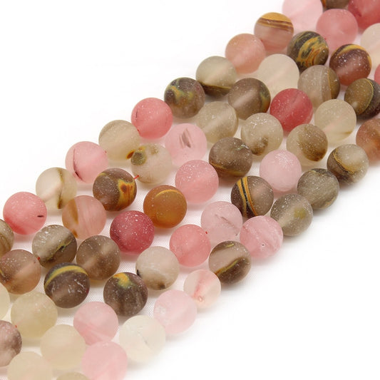 Natural Tourmaline Stone Matte Watermelon Jades