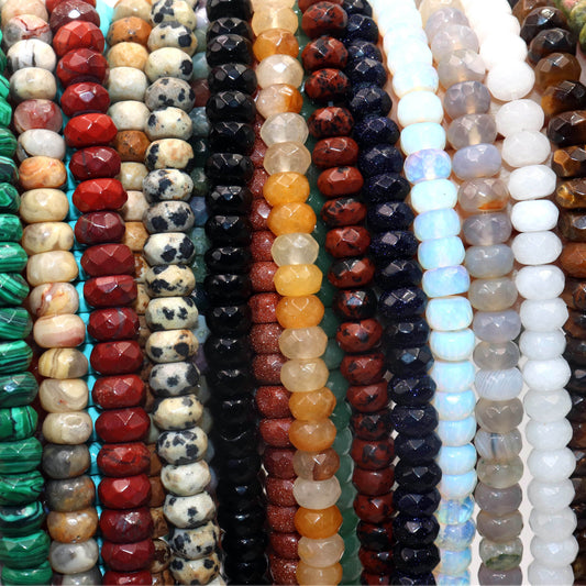 Natural Stone Faceted Rondelle Beads Jades Spacer