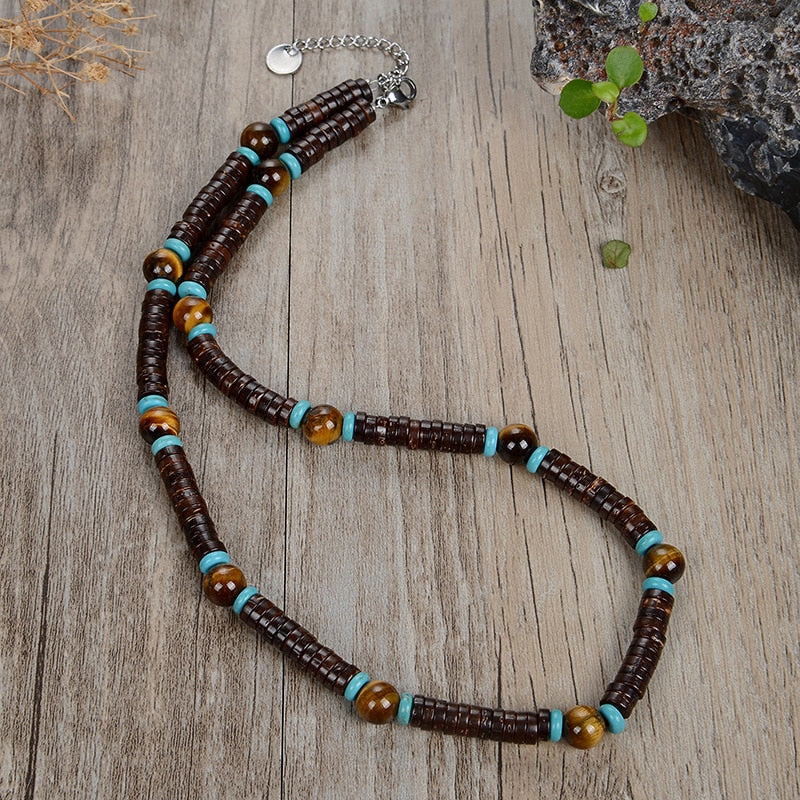 Fashion retro country beaded necklaces men's