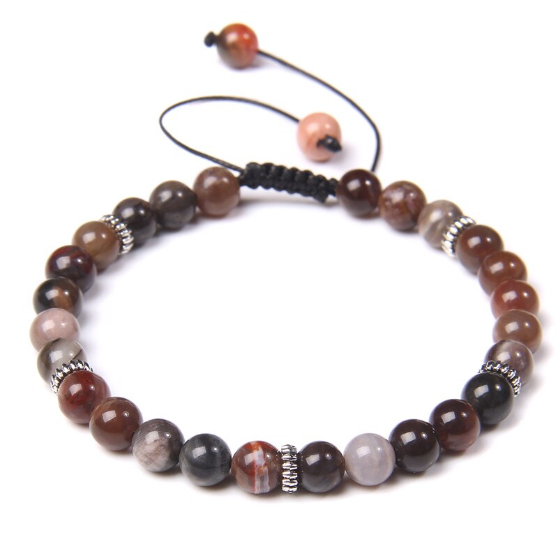 Natural Stone Beads Braided Chakra Bracelet