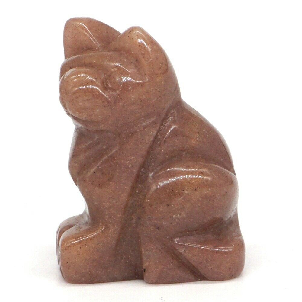 Cat Statue Natural Gemstone Carving Healing