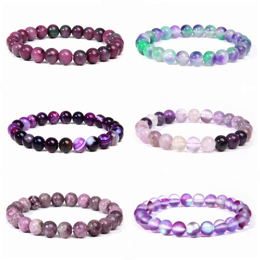 Polished Natural Fluorite Beads Bracelets Quartz