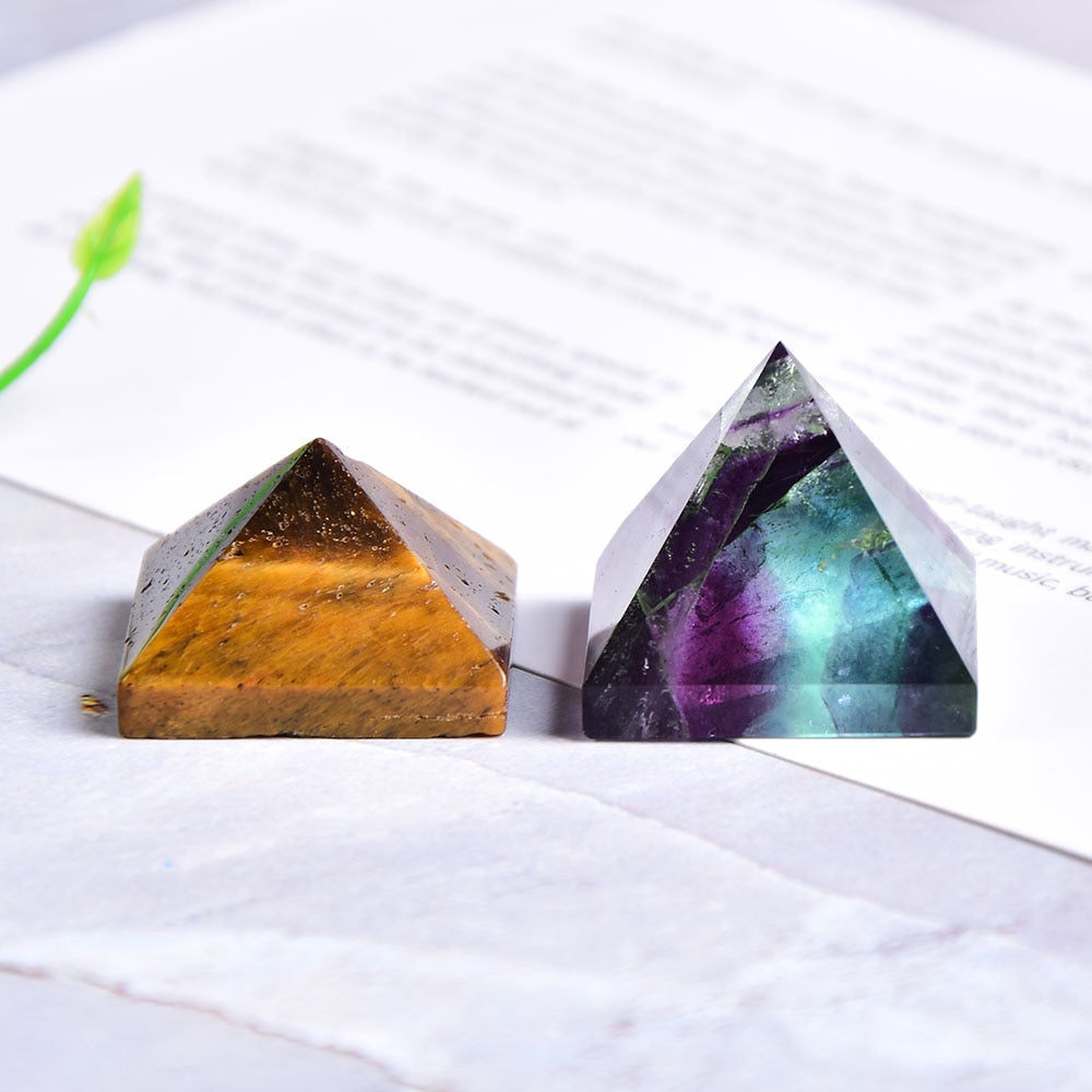 Fluorite Crystal Pyramid Quartz Healing Stone