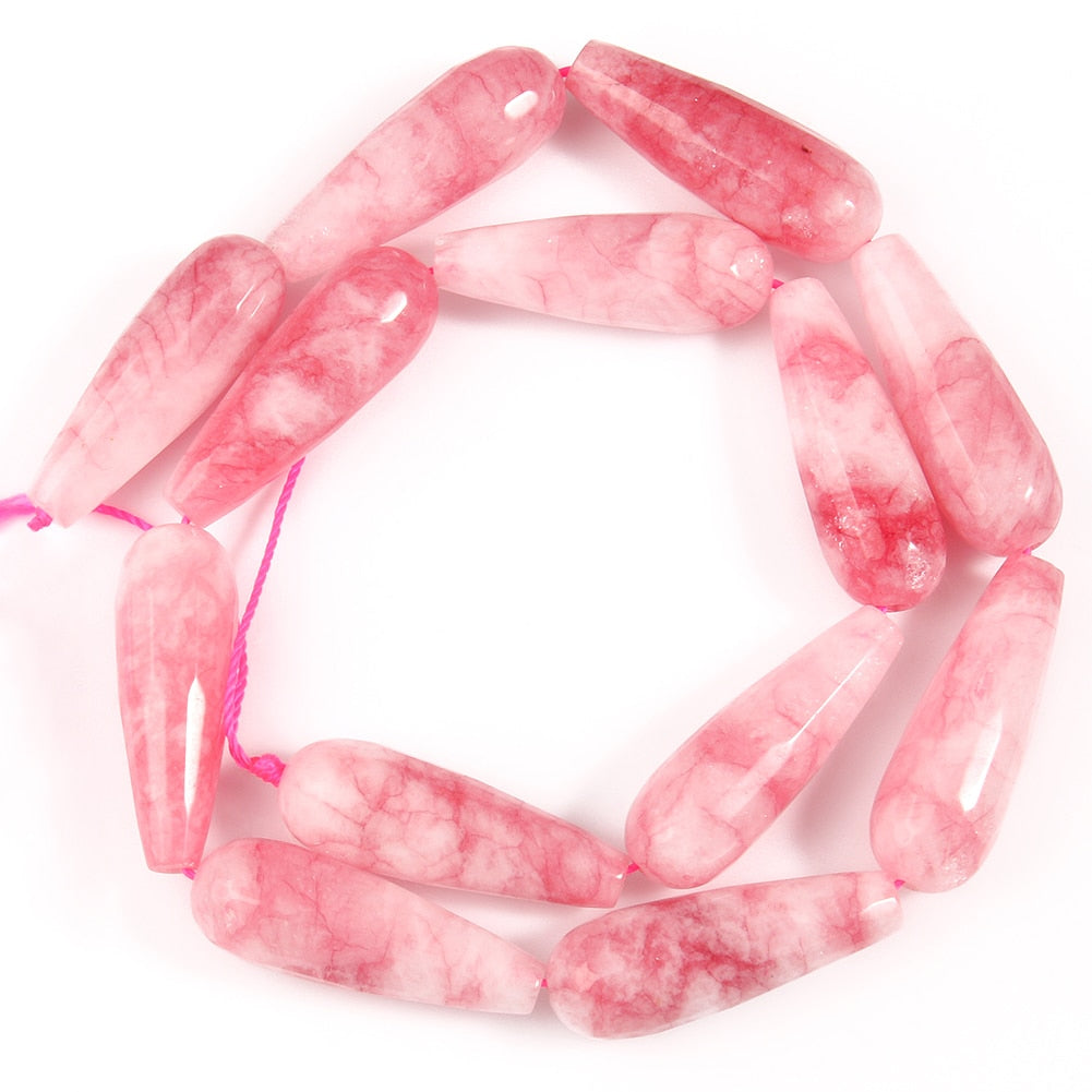 Natural Stone Beads Faceted Quartz Jades Rhodochrosite