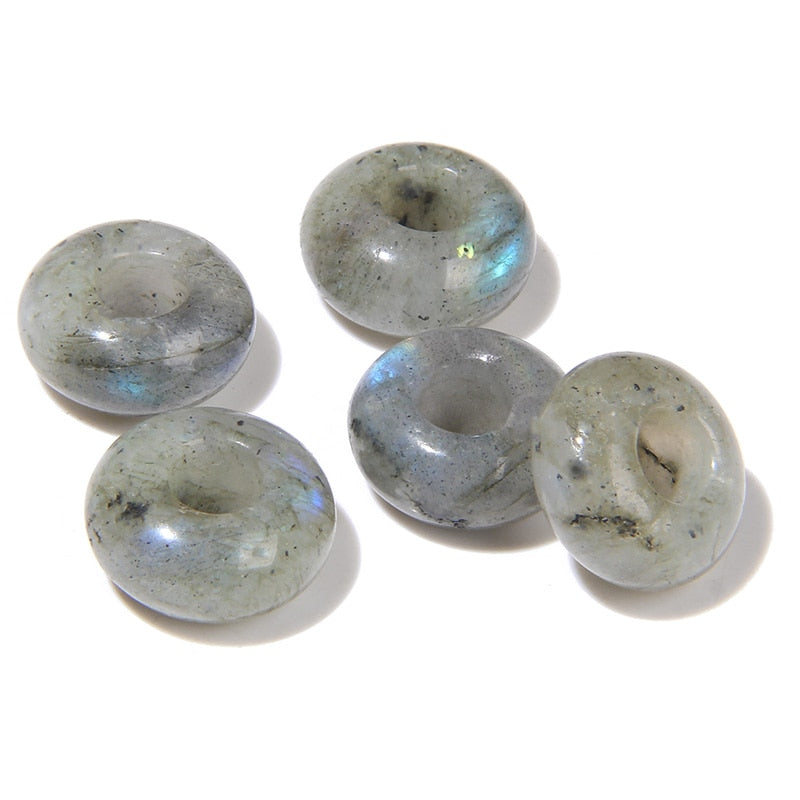 Wholesale Big Hole Bead Pendant Natural Round Jades