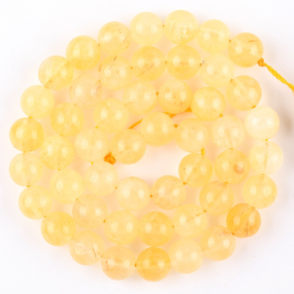 Citrines Chalcedony Jades Loose Spacer Round Beads