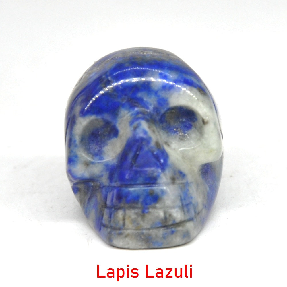 Skull Statue Natural Stone Carved Decoration Healing