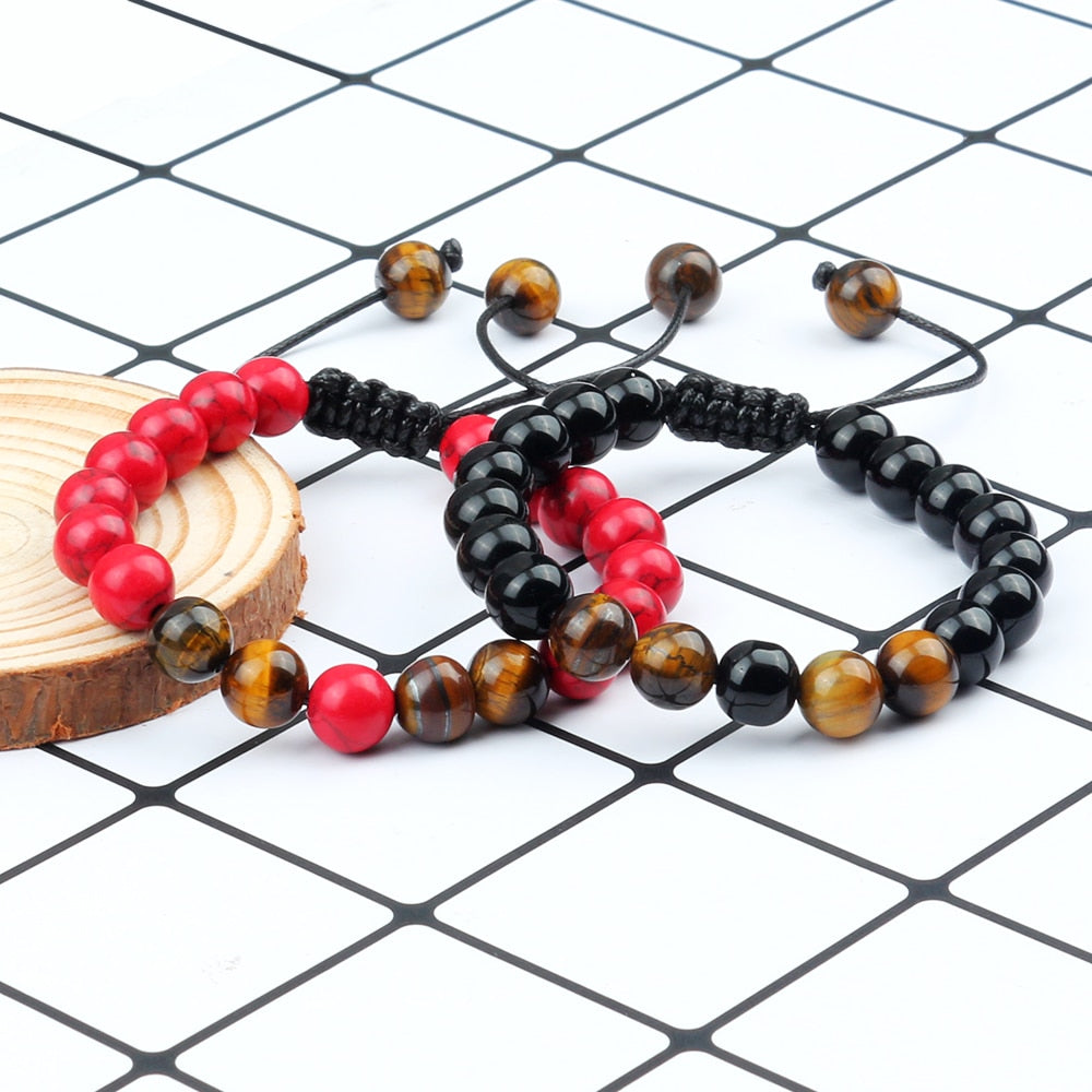 Adjustable Braided Natural Stone Beads Bracelets