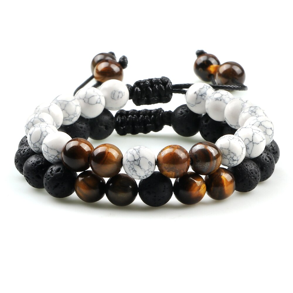 Adjustable Braided Natural Stone Beads Bracelets