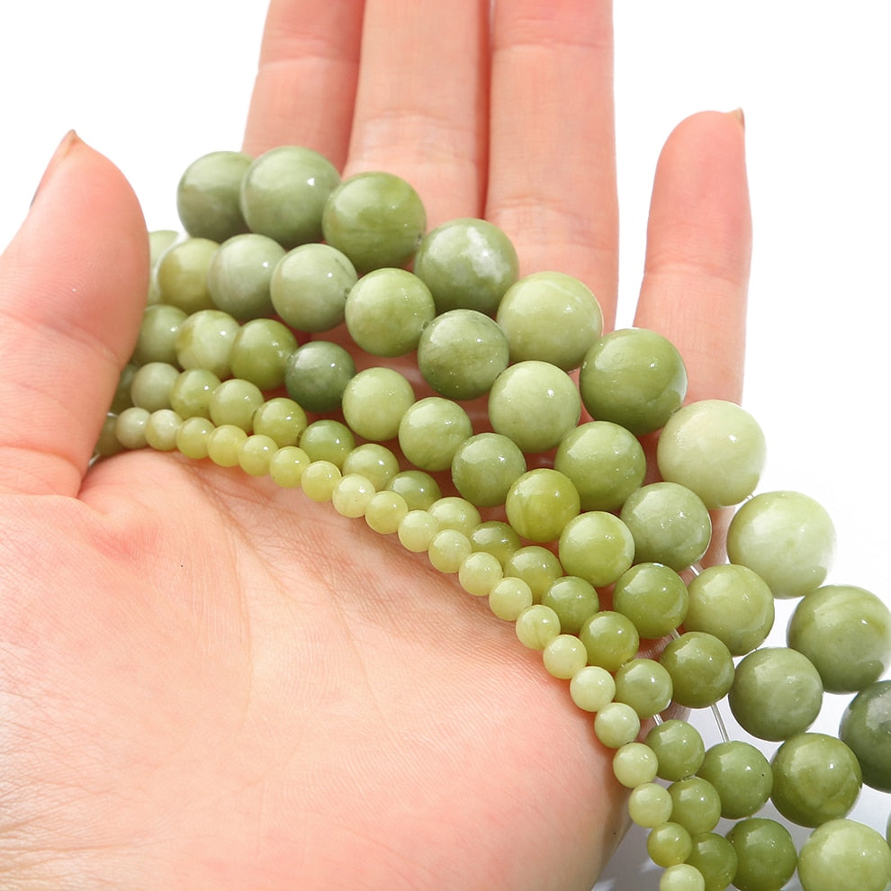 Natural Stone Green Taiwan Jades Round Beads