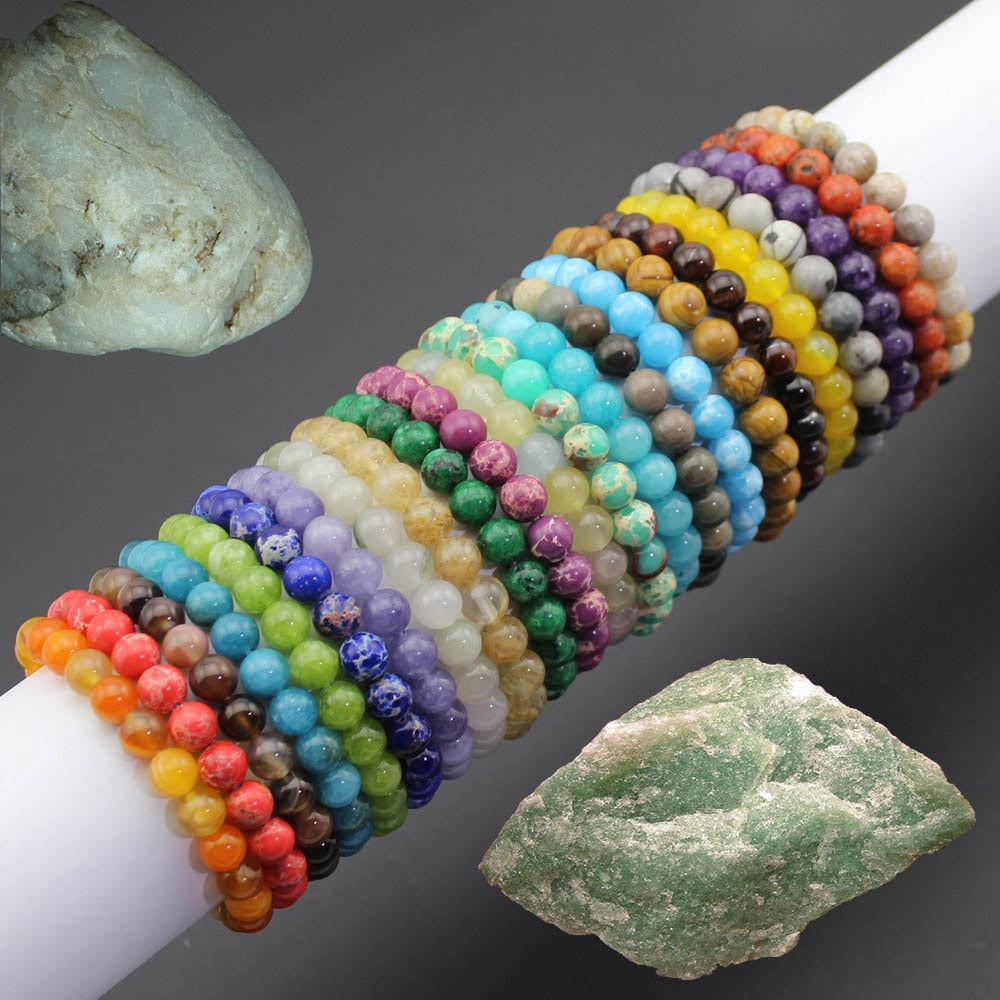 8mm Natural Stone Quartz Bracelets Healing Energy