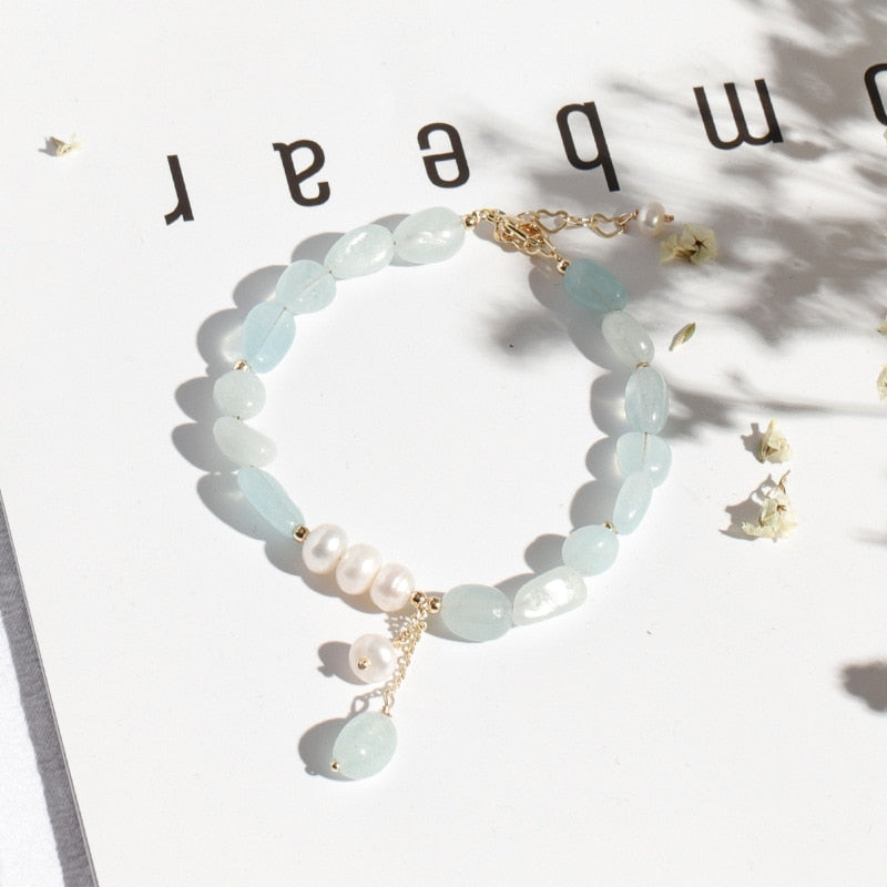 Irregular Natural Jade Beads Bracelet Bangle