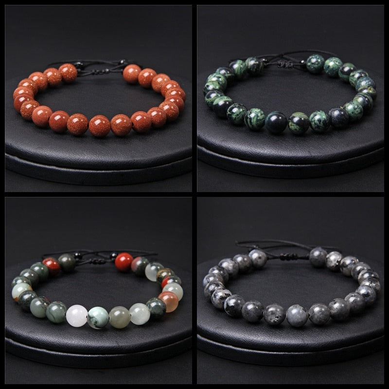 Adjustable Natural Stone Bracelet women Men Minimalist