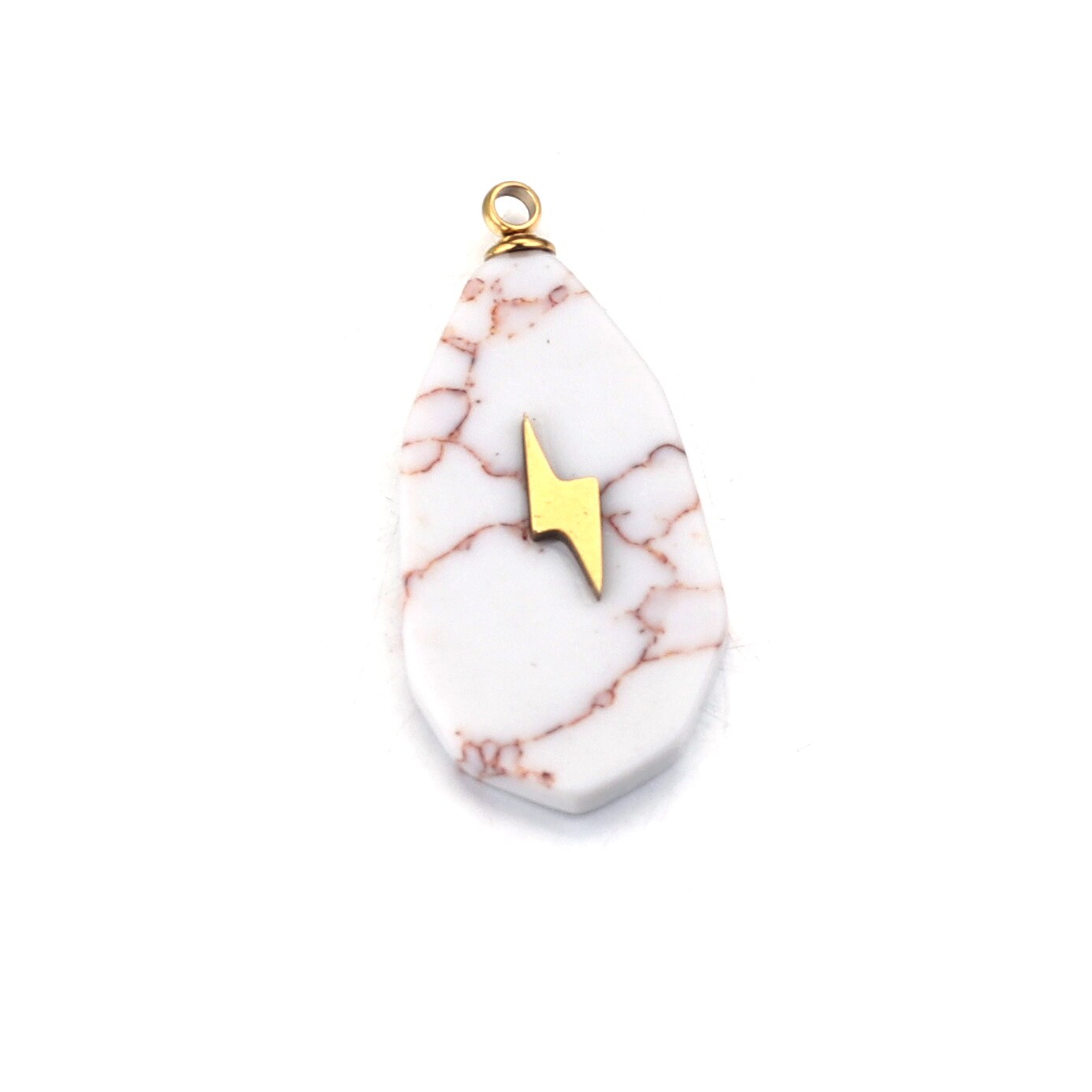 5pcs Natural Stone Drop shape Pendants Charms