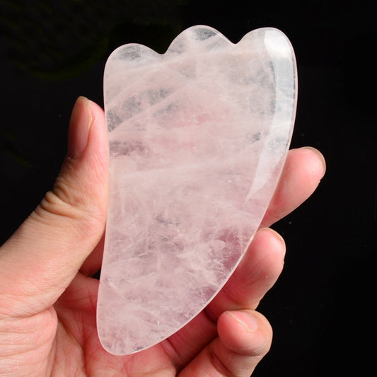 Face Massager Gua Sha Scraper Rose Quartz Jade