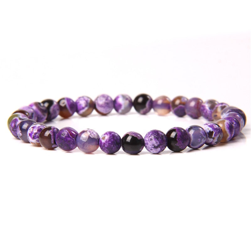 Pink Quartzs Bead Stretch Bracelet Purple Amethysts