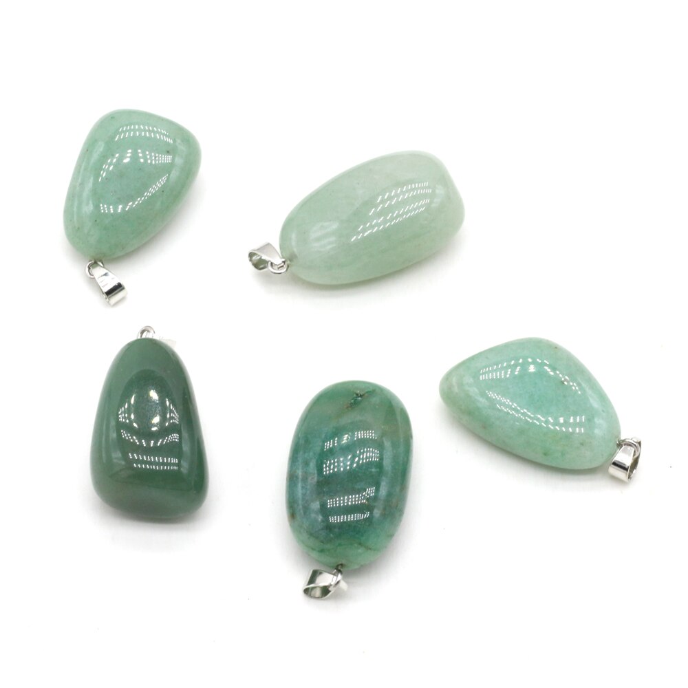 Stone Crystal Pendants Polished Green Jades
