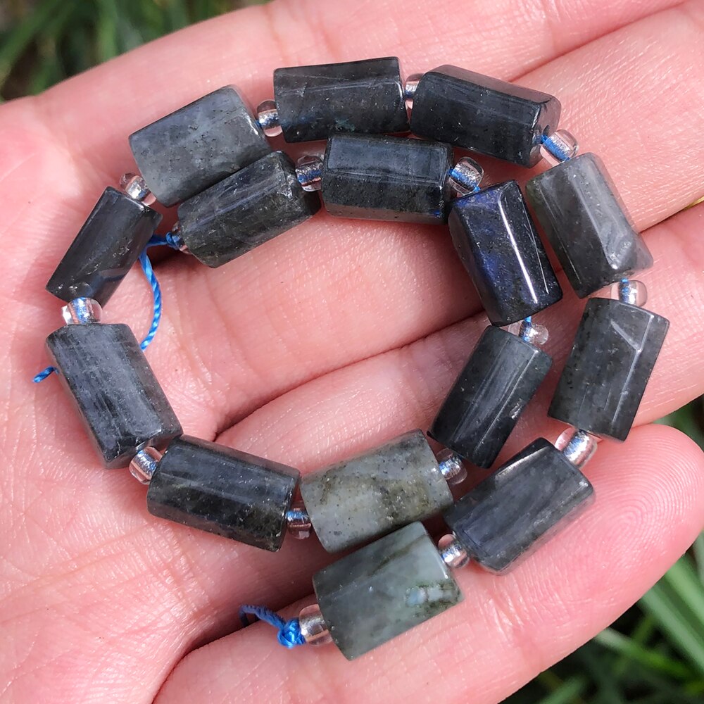 Aquamarines Jades Stone Cylinder Loose Beads