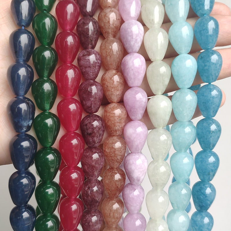 Jades Angelite Amazonite Waterdrop Shape Loose Beads