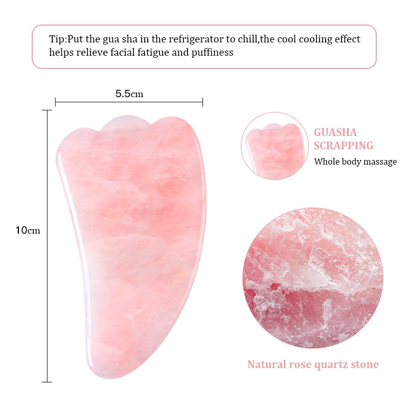 Natural Rose Jade Scraper Massager for Face