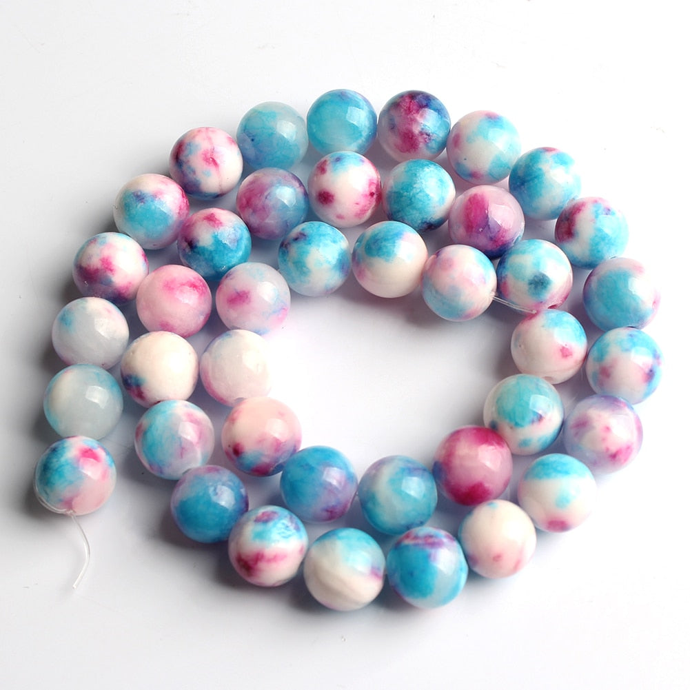 Natural Gems Jades Stone Beads Multicolor Chalcedonies