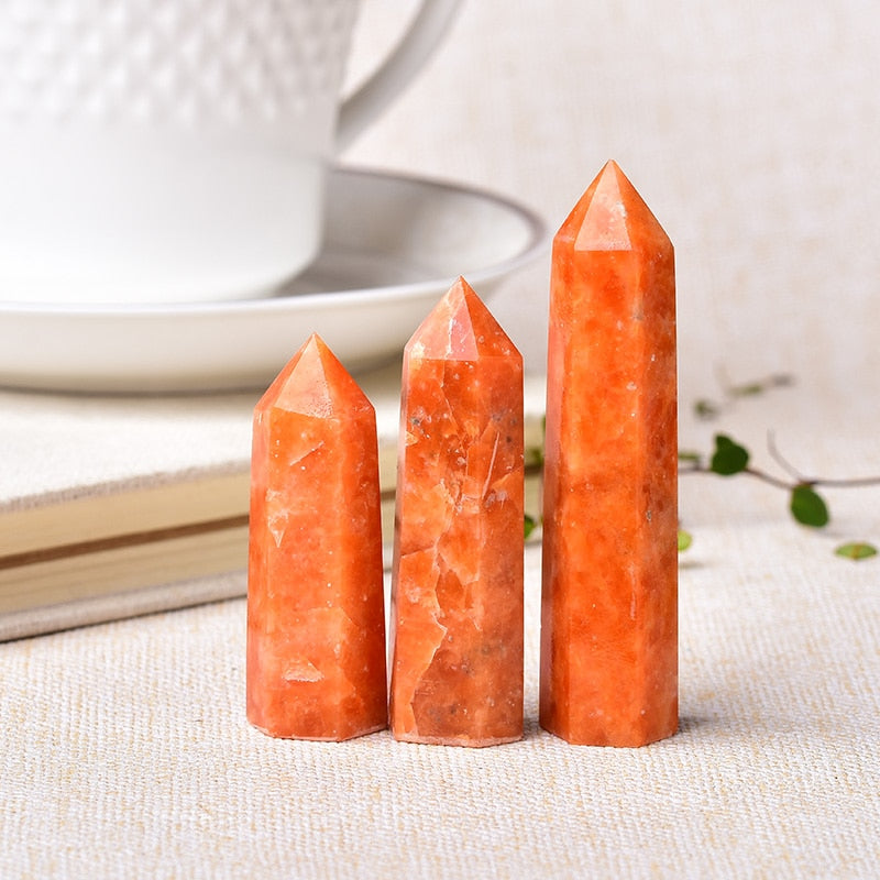 Crystal Point Sunstone Healing Stone Quartz Tower