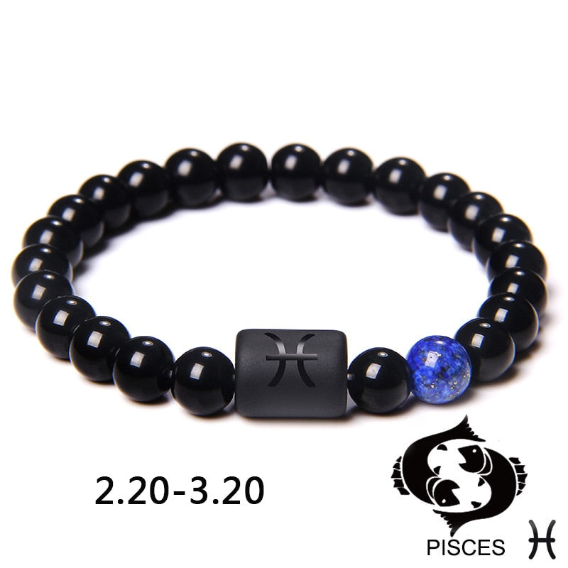 12 Constellation Zodiac Signs Beads Couples Bracelet