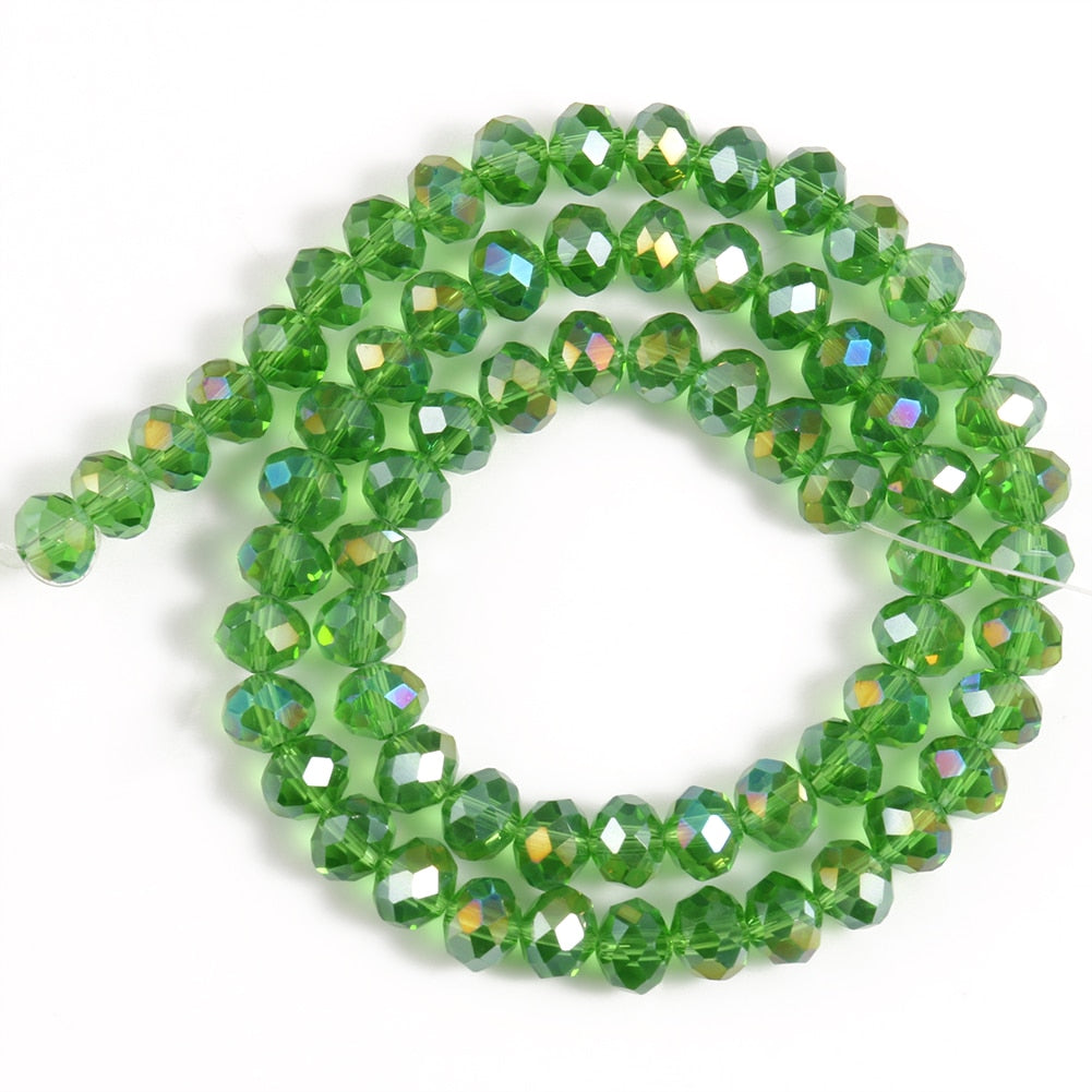Faceted Czech Crystal Glass Beads Round Jades