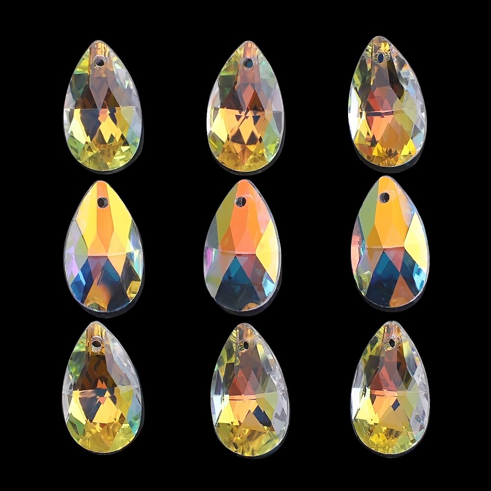 Multi Shape Charms Crystal Heart Beads