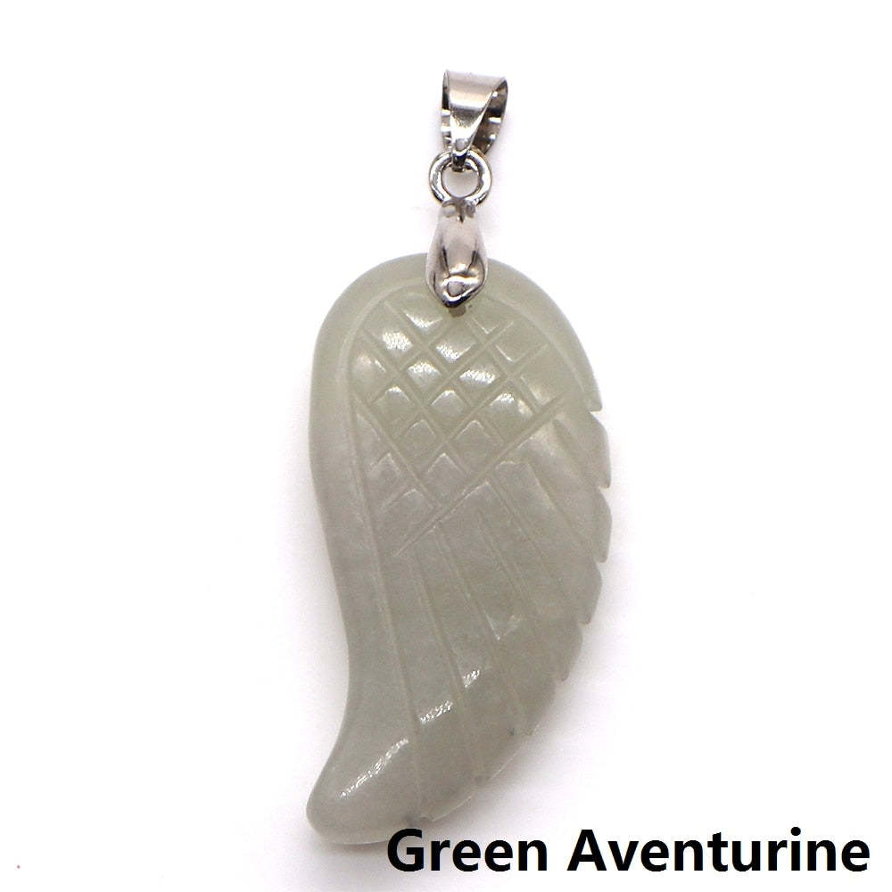 Angel Wing Pendants Natural Crystal Healing Gemstone