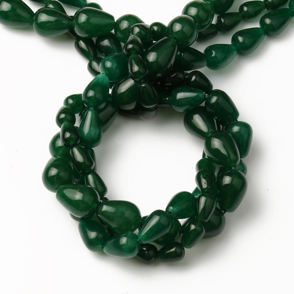 Natural Jades Stone Beads Dark Green Angelite