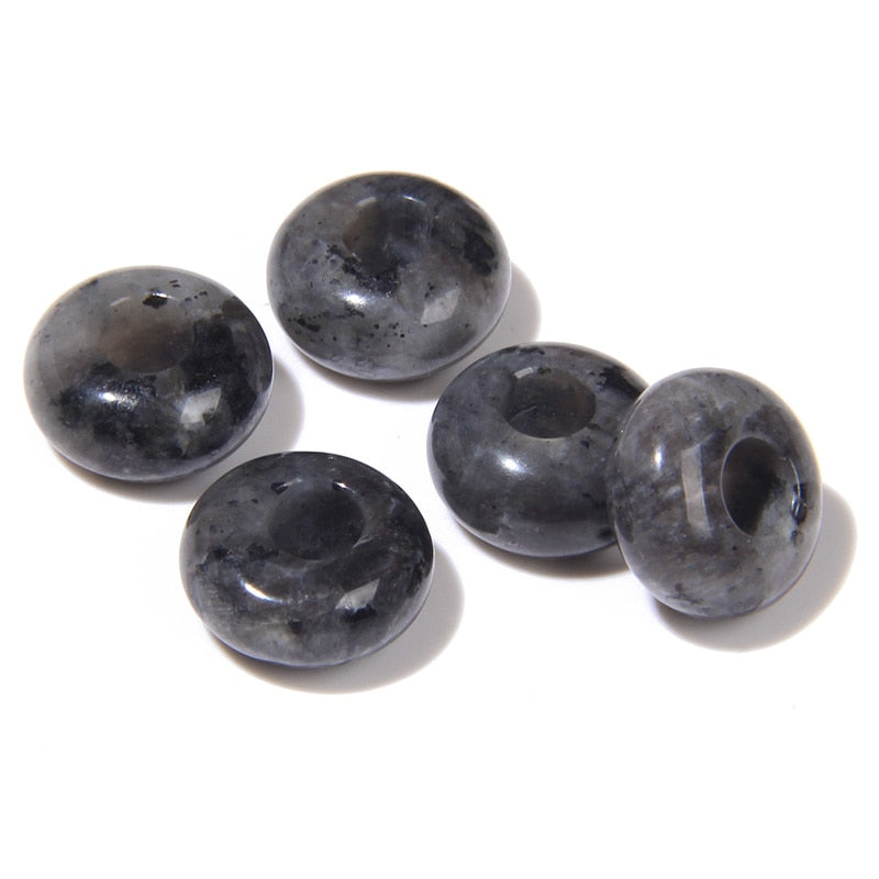 Wholesale Big Hole Bead Pendant Natural Round Jades