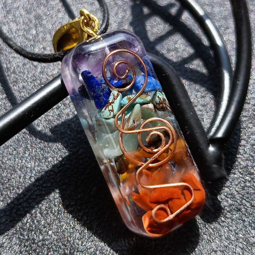 Healing 7 Chakra Orgone Crystal Energy Necklaces