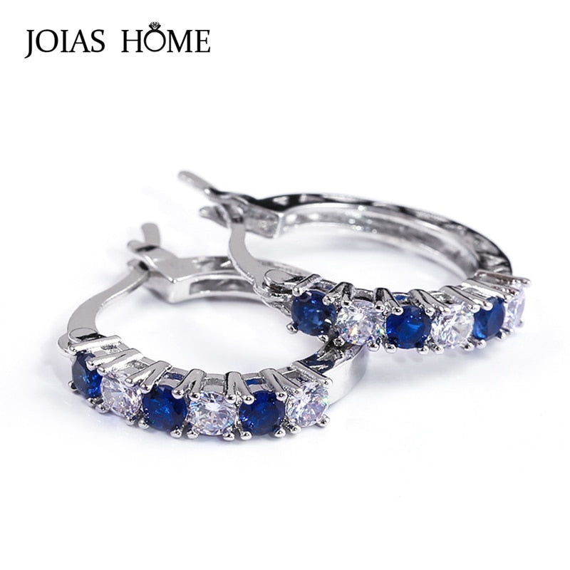 Earrings For Women With Round Sapphire Gemstones