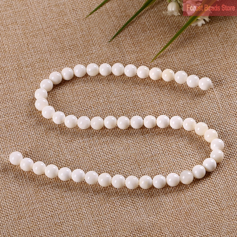 White Chalcedony Jades Natural Stone Round Beads
