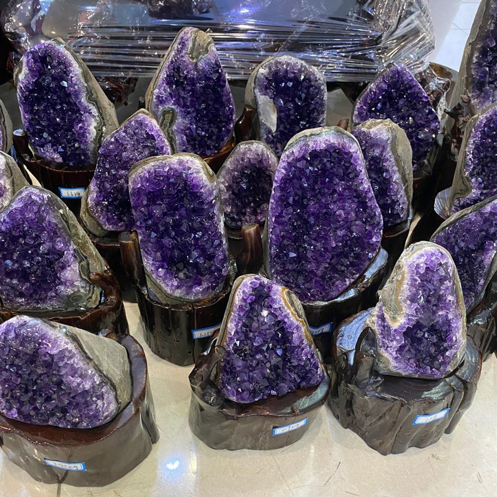 Natural Amethyst Geode Quartz Cluster Crystal