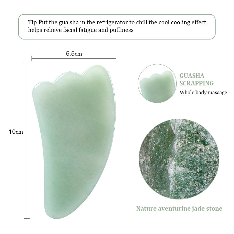 Natural Rose Jade Scraper Massager for Face