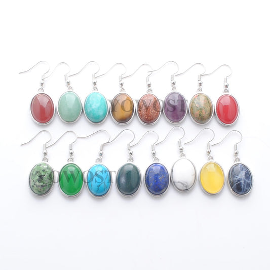 1 Pairs Natural Stone Dangle Earrings Beads