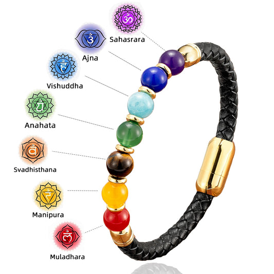 Chakra Bracelet For Women Round Natural Stone