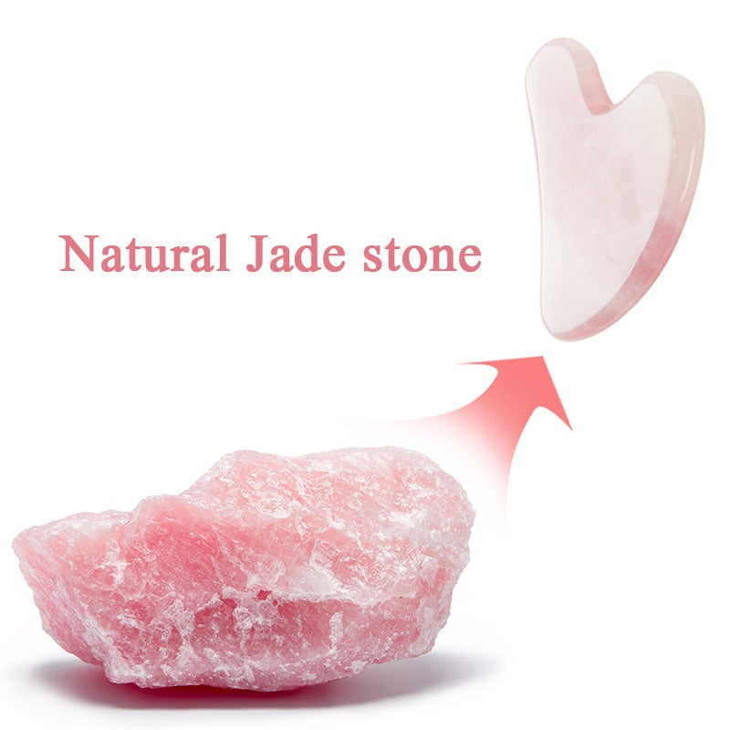 Natural Rose Jade Scraper Massager for Face