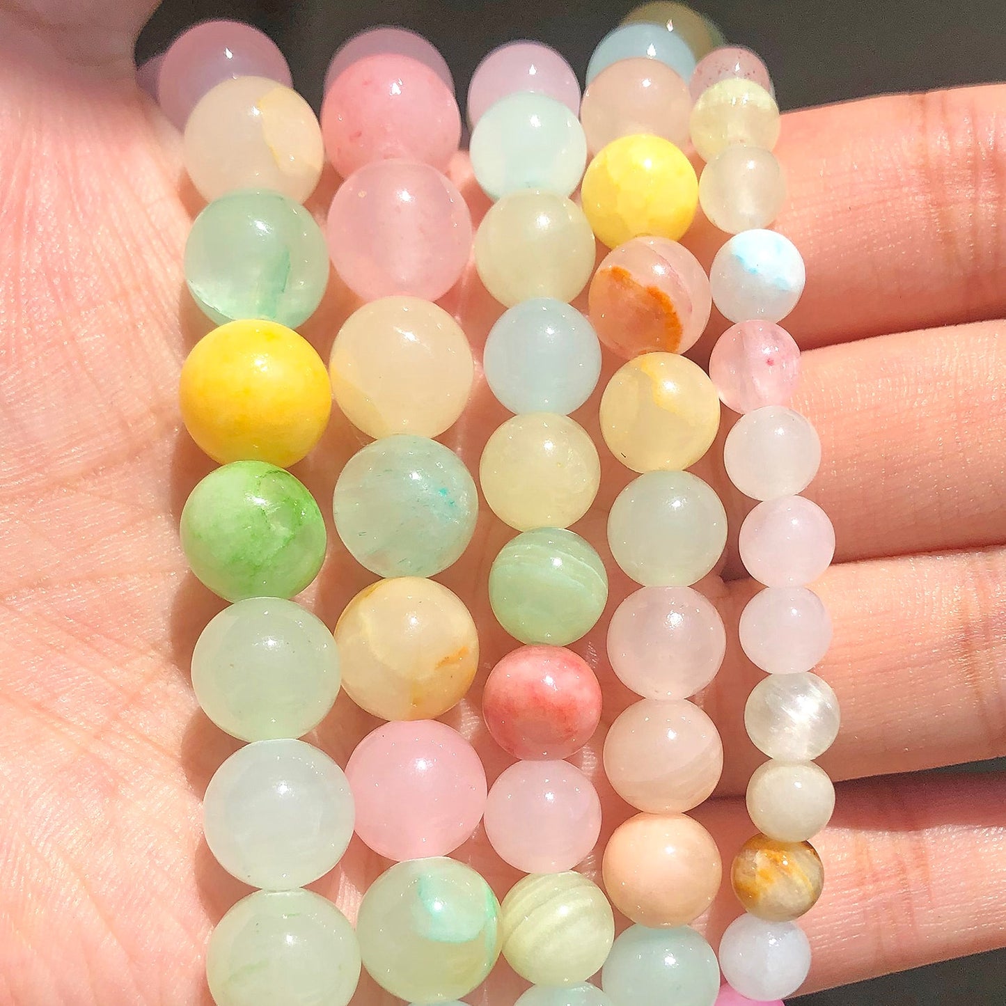 Corlorful Jade Chalcedony Beads Natural Stone