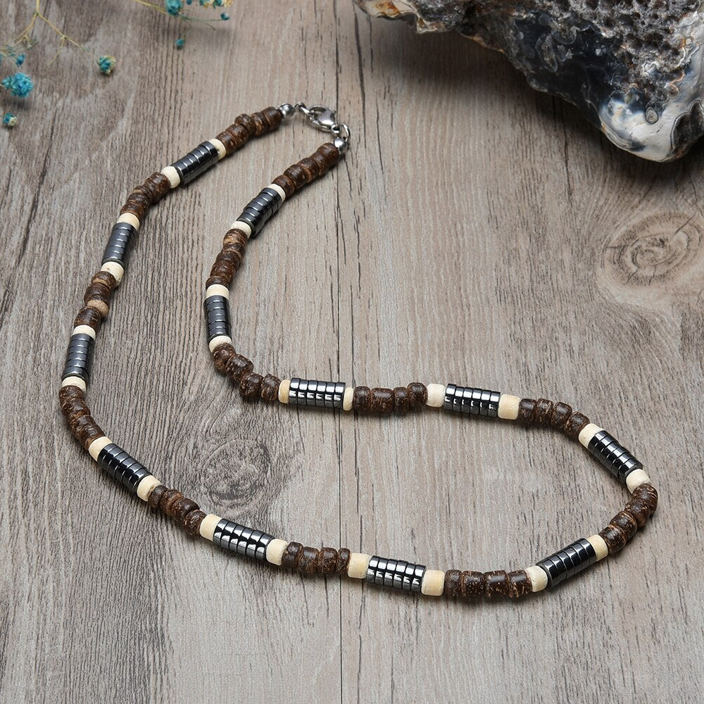 Fashion retro country beaded necklaces men's