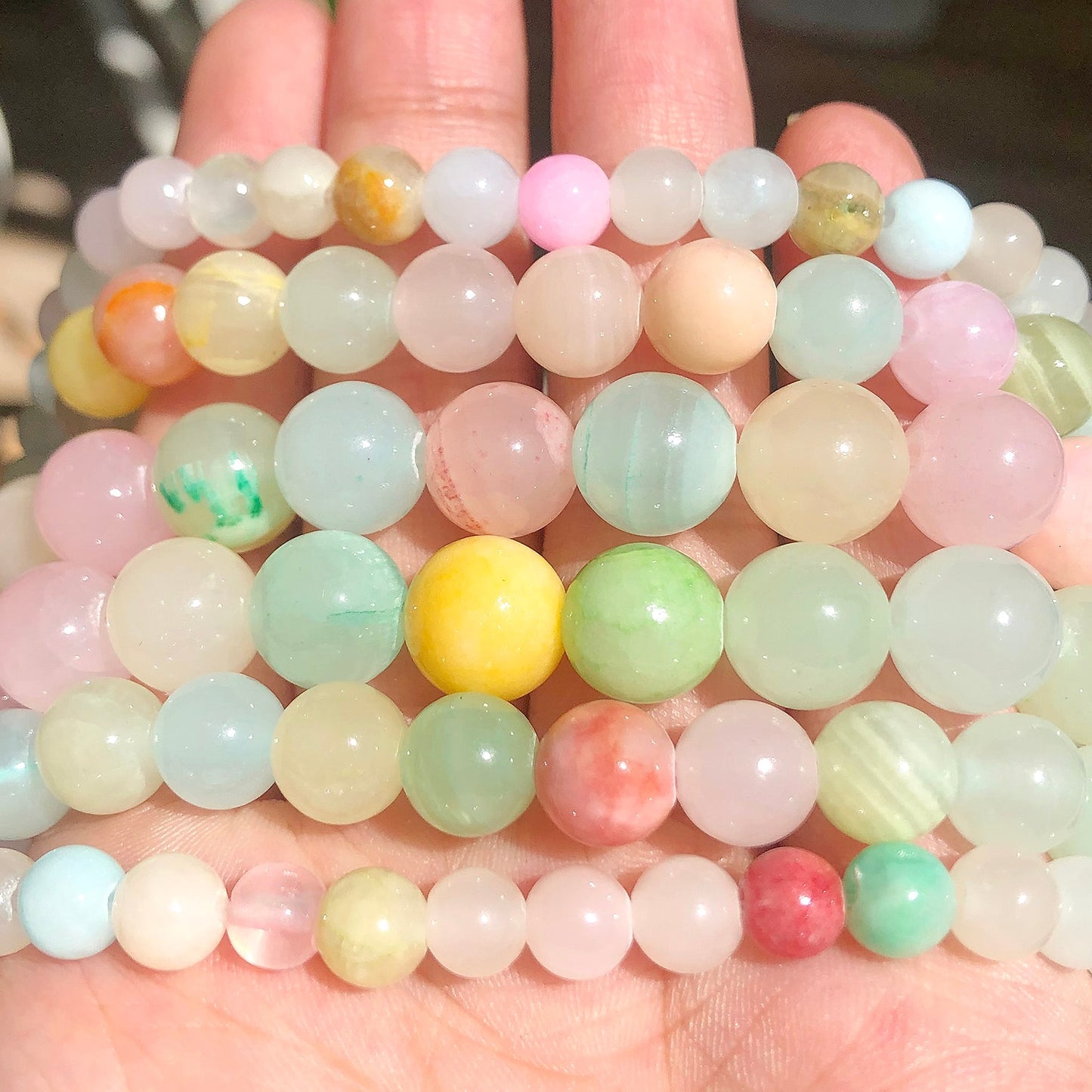 Corlorful Jade Chalcedony Beads Natural Stone