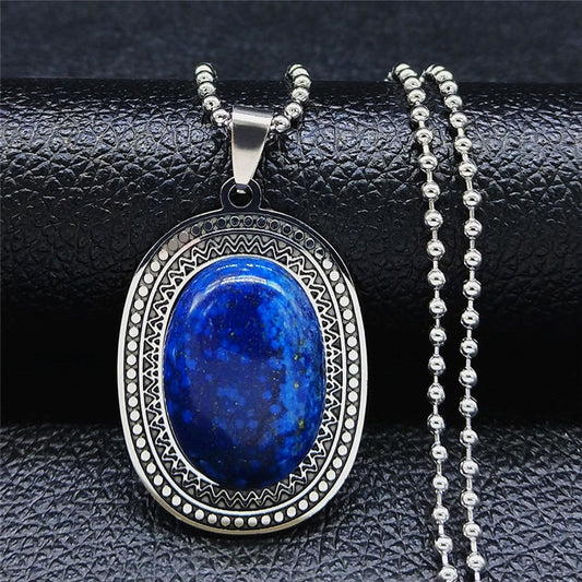 Natural Stone Lapis Lazuli Big Long Bohemia Charm