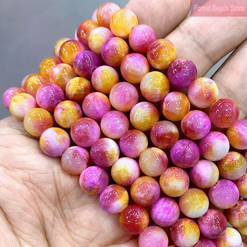 Natural Stone Beads Red Yellow Persian Jades