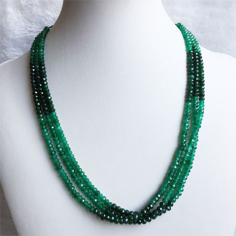 Natural Faceted Jade Stone Bead Choker Collares