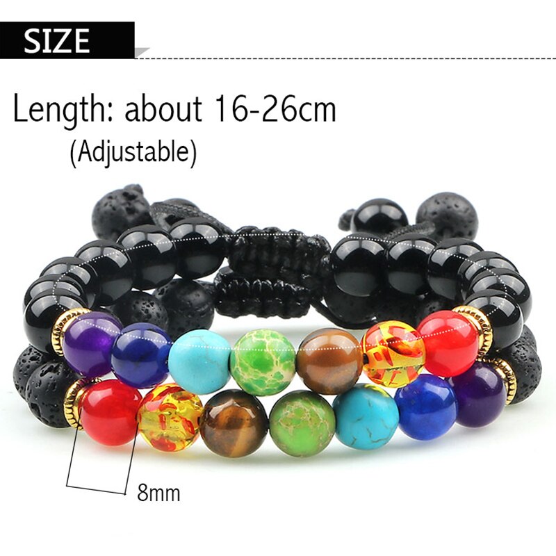 Men Women 8mm Natural Beaded Bracelet Lava