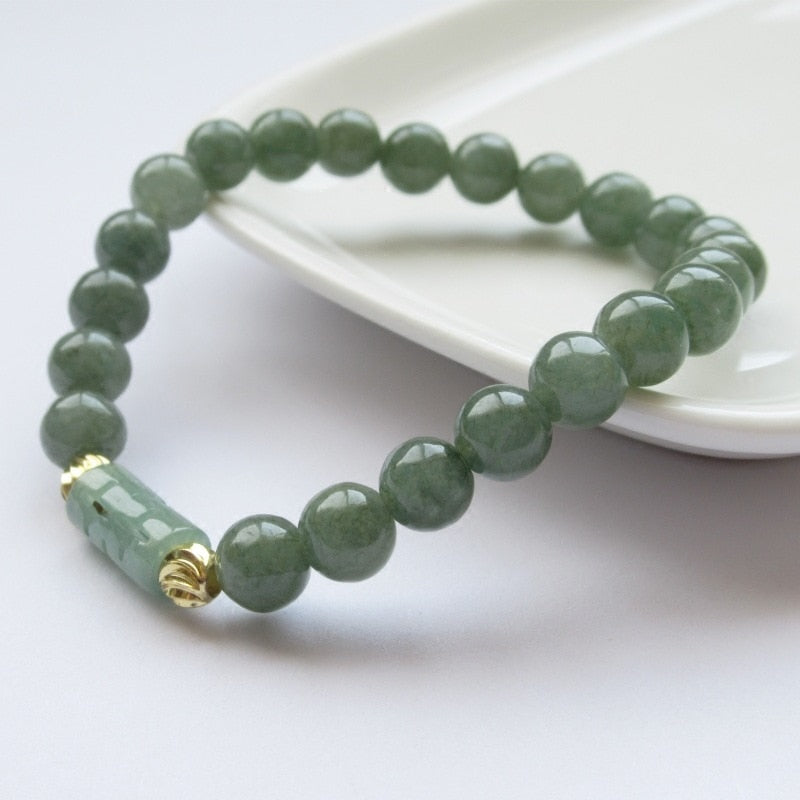 Customized Natural Jade Emerald 6mm Oil Green Bead