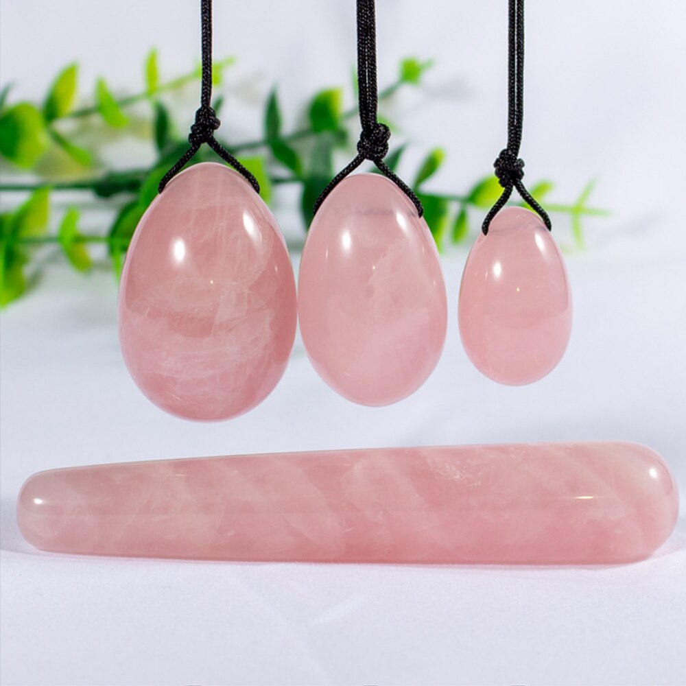 Natural Pink Rose Quartz Yoni Jade Eggs Healing Crystal
